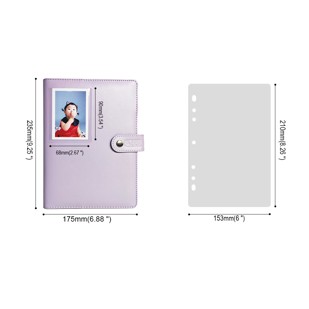 anel binder capa com bolso armazenamento notebook família álbum de fotos cartão de negociação protetor scrapbook para instax mini polaroid