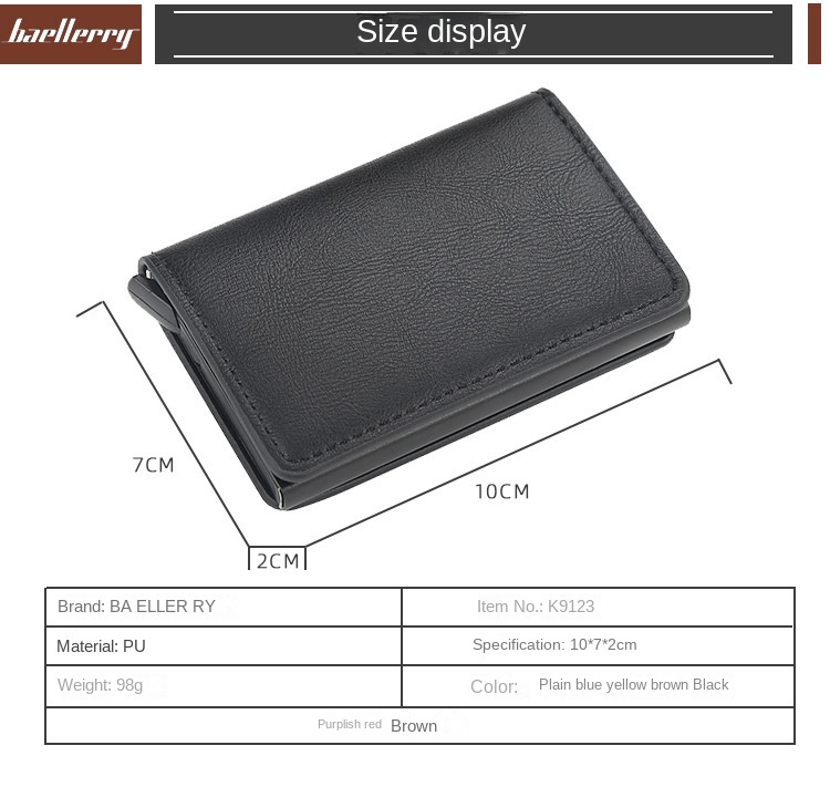 Baellerry Men's And Women's Card Holder / Metal Aluminum Shell Anti-degaussing Automatic Card Type Rfid Bank Card Holder_voghion.com