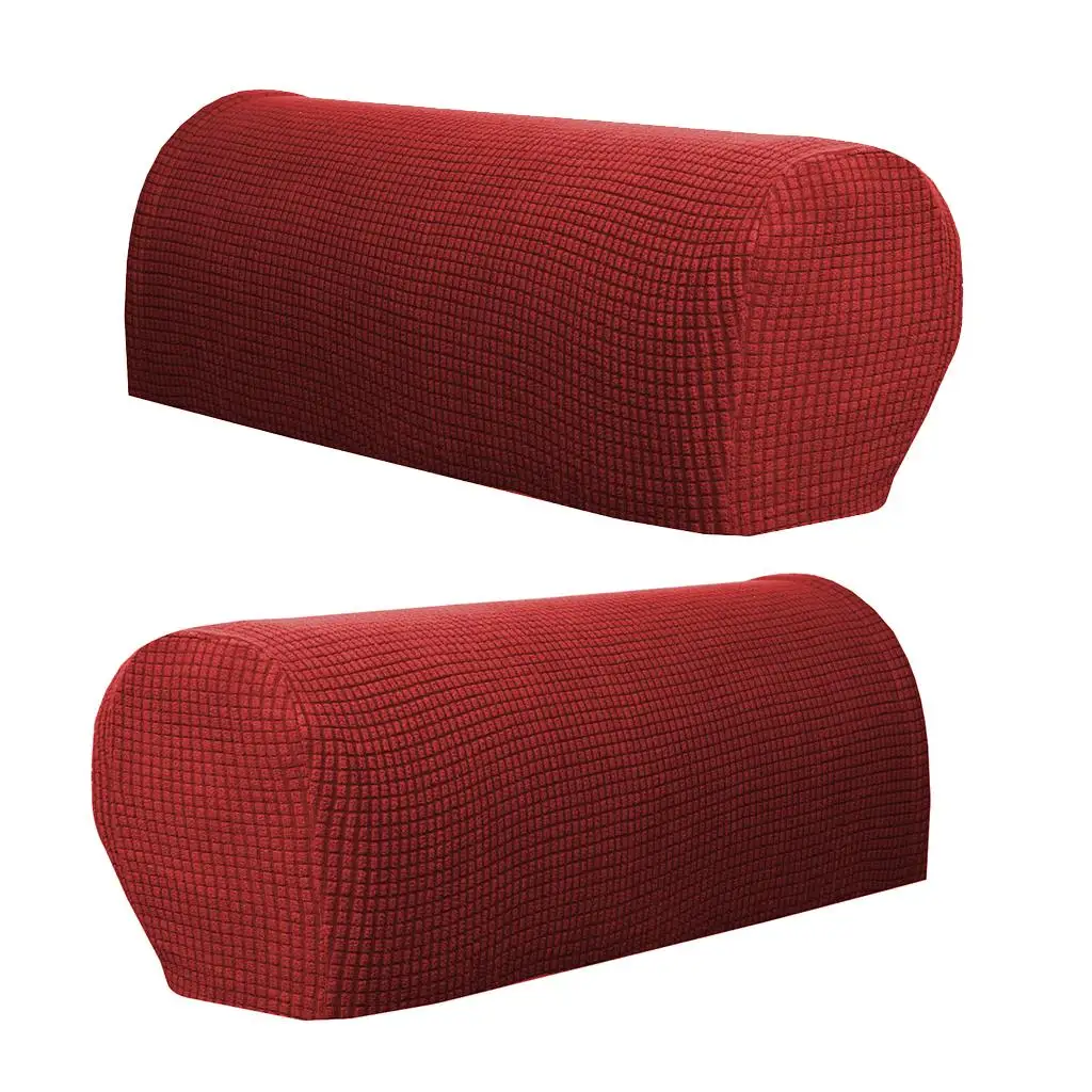 2 Pieces Sofa Armrest Covers Non-slip Furniture Settee Couch Arm Slipcover