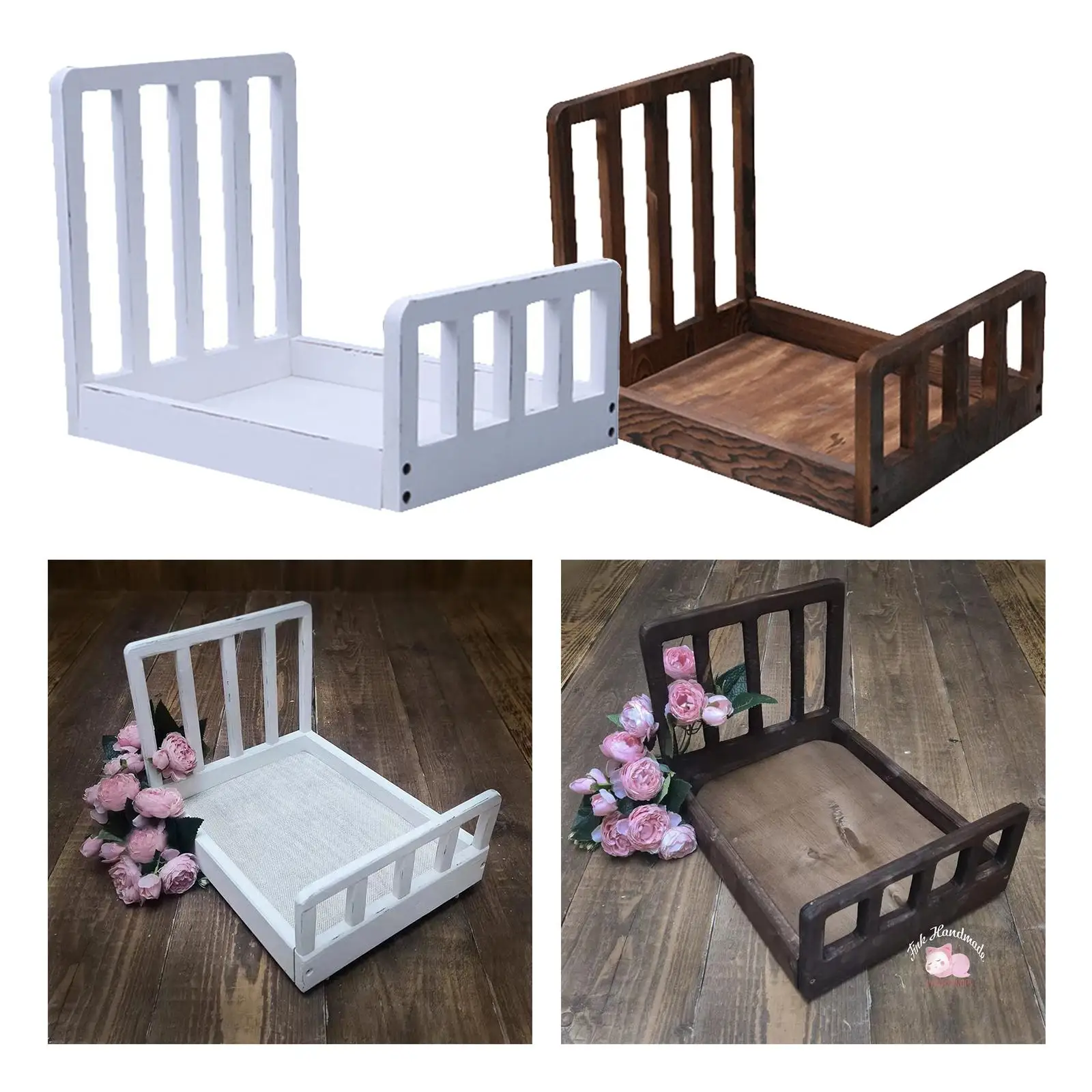 Photography Baby Bed Wooden Baby Shower Gifts Photo Backdrops Photoshoot Photoshoot Girls Posing Assisted Infant Small Furniture