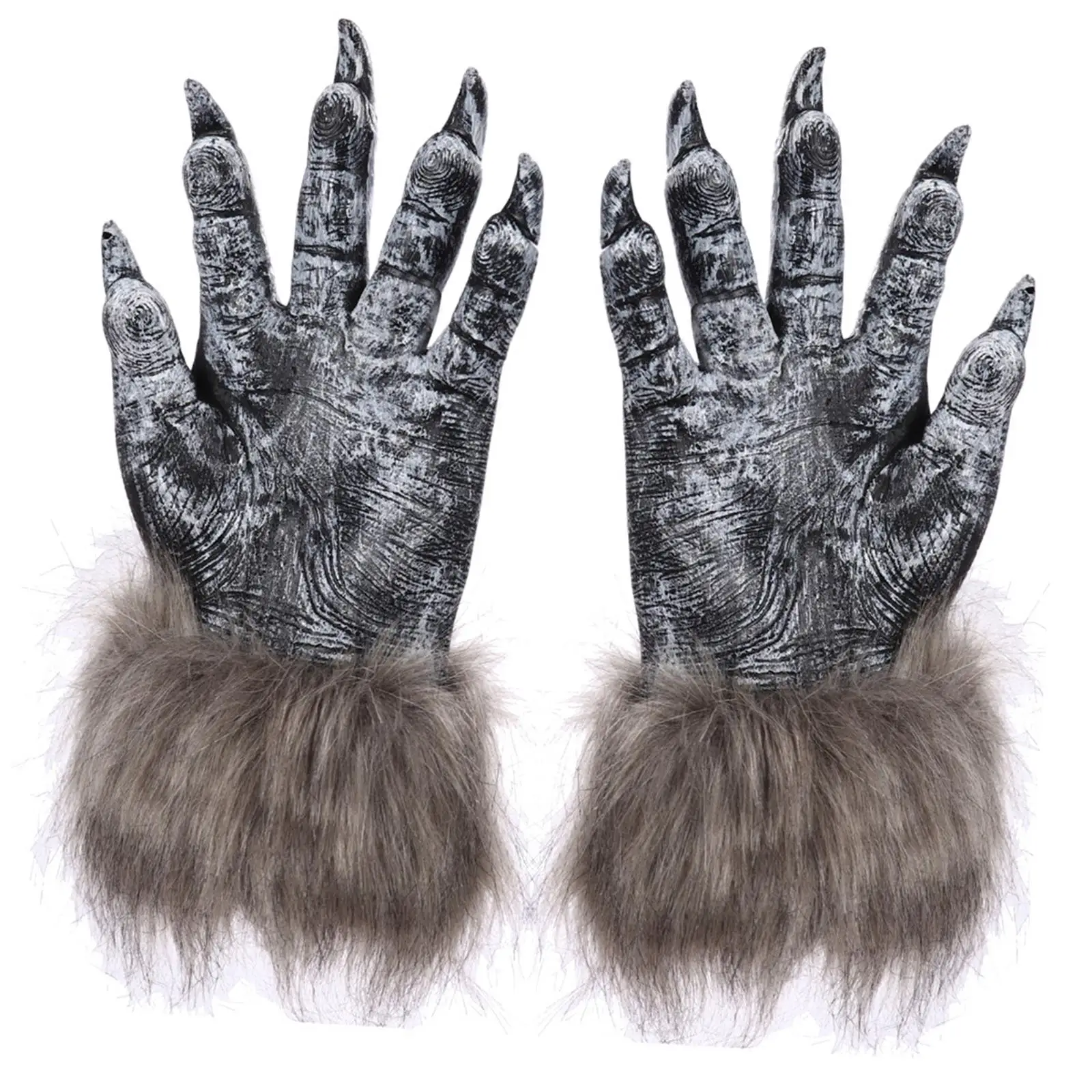 Pair Halloween Wolf Gloves Werewolf Costume Mittens Gift Claw Gloves Paws Gloves for Carnival Props Dress up Role Play Unisex
