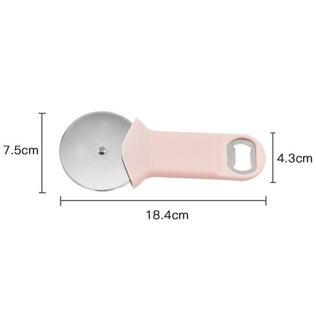 Pizza Cutter Stainless Steel Pizza Divider 2-in-1 Bottle Opener