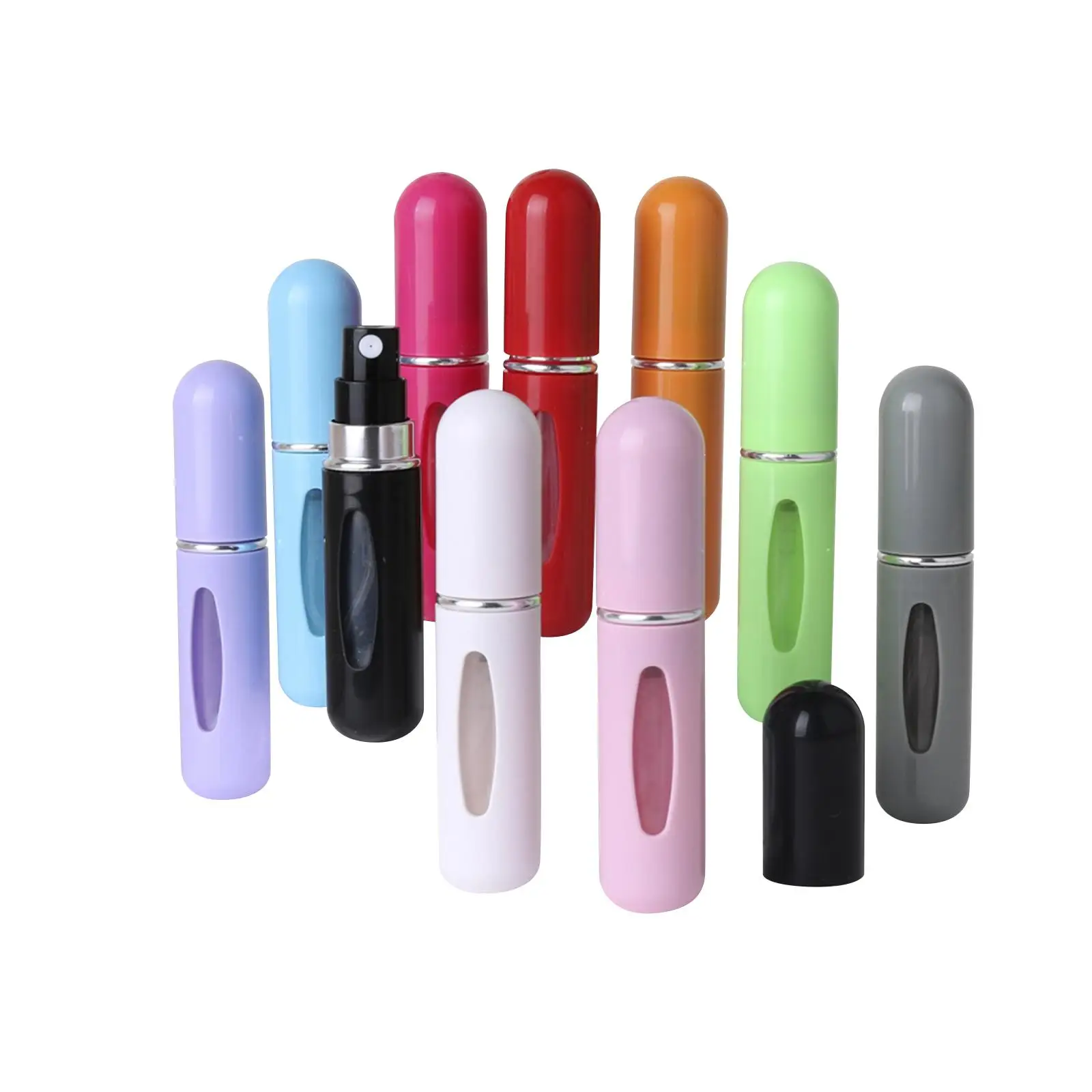 10Pcs 5ml Refillable Perfume Bottle Resuable Mist Sprayer for Foundation Cologne Aftershave Cosmetic Cream Lotion Makeup Remover