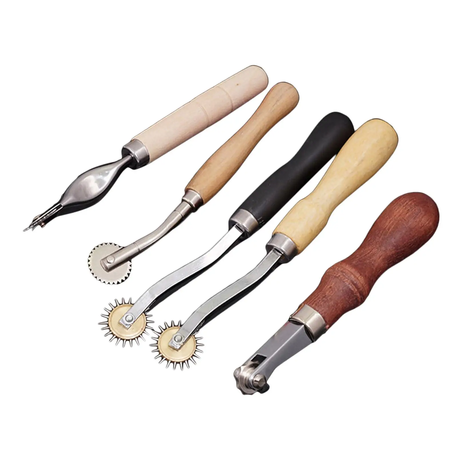 5Pcs Serrated Tracing Wheel Sewing Tool Leather Crafts Professional Scribing Wheel for Fabric Cloth Paper Leather Accessories