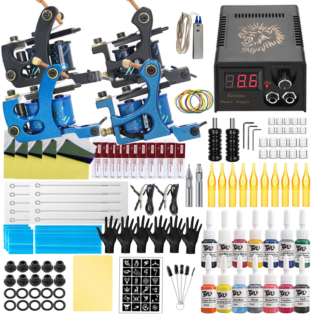 Best of Complete Tattoo Kit Coil Tattoo Machine Set Tattoo Power Supply Needles Professional Tattoo Machine Kit For Beginner Starter Reviews & Tips