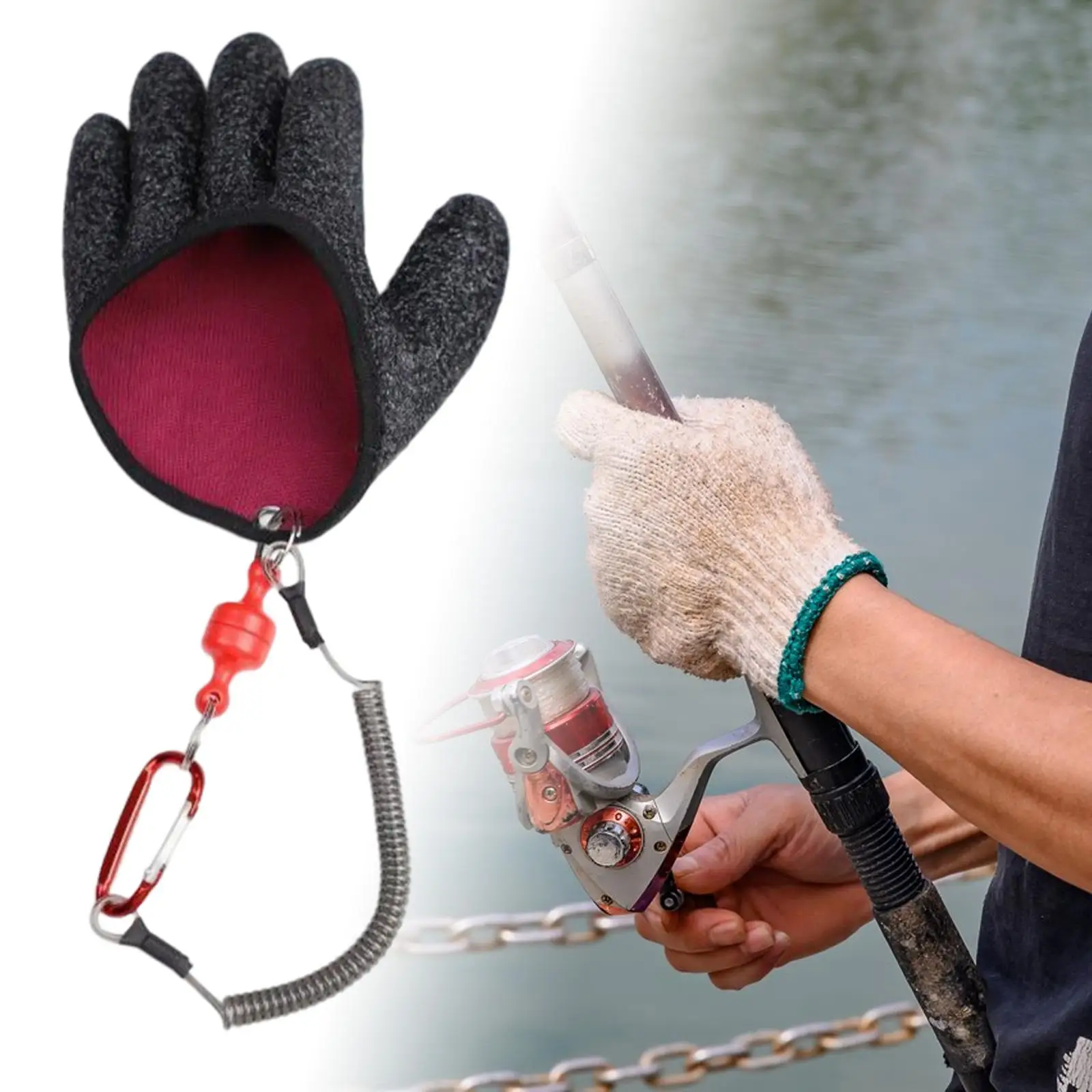 Fishing Gloves Nonslip Puncture Resistant Waterproof Fish Glove Cut Resistant for Handling Catch Fish Catching Fisherman