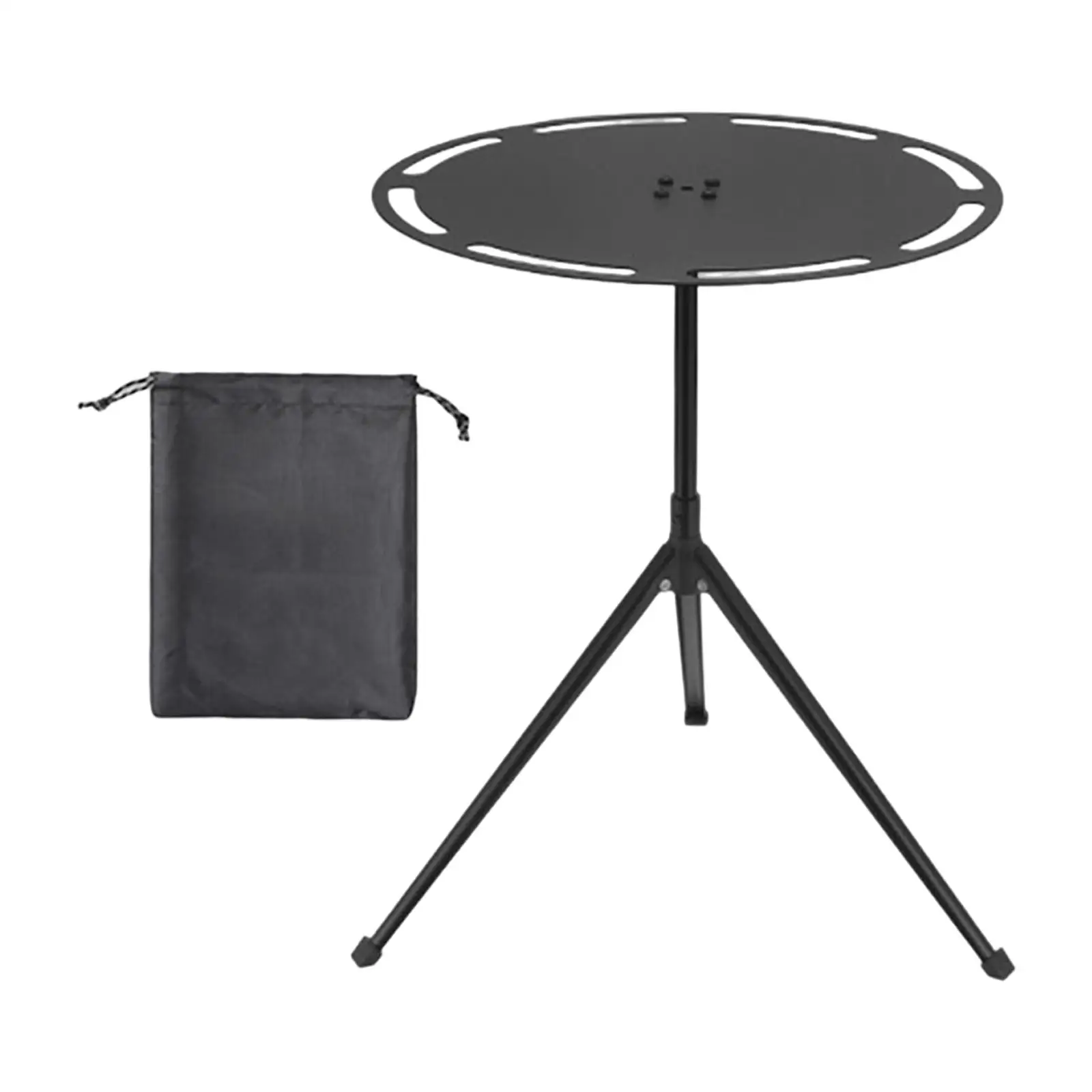 Camping Table with Carry Bag Portable Travel Table Adjustable Legs Round Picnic