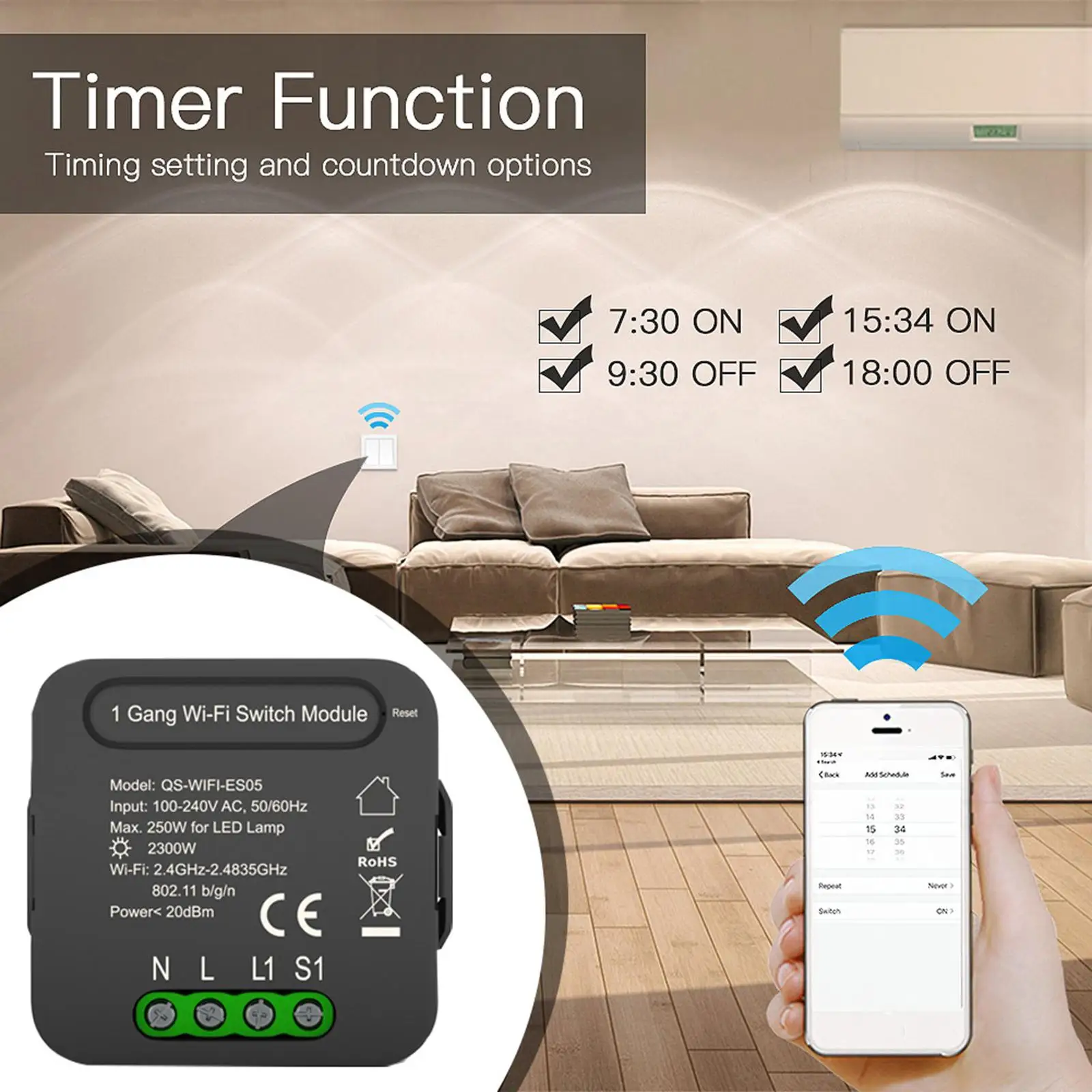 Automation Intelligent Switch Module App Control Function Module Intelligent Smart Light Device Smart Light Switch for Tuya Home