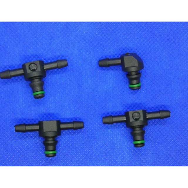 Connecteurs Retour Injecteur Diesel - Lot De 4 Pièces | Pour Common Rail | 2 Et 3 Voies Noir