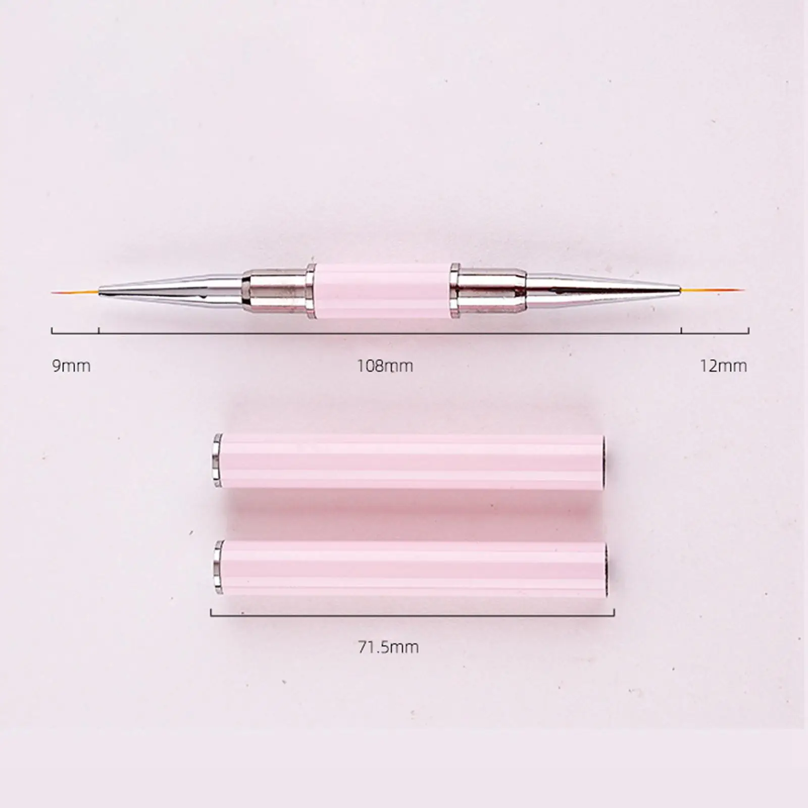 5x Double Ended Nail Art Brushes Nail Design Tools Nail Gel Brush Nail Dotting Pens for DIY at Home Professional Nail Salon