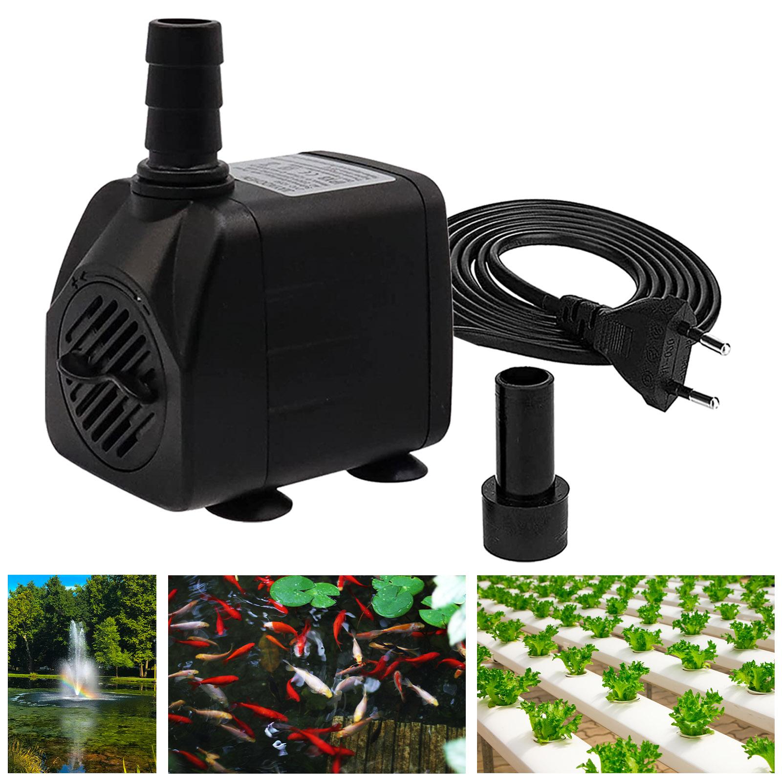 Mini Aquarium Water Pump Adjustable 2 Nozzles 600L/H 10W Quiet Submersible Pump for Fish Tank Waterfall Statuary Garden Pond