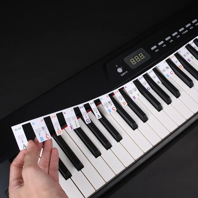 Étiquettes de clavier de piano amovibles, autocollants pour clavier de  piano, autocollants réutilisables en silicone avec 88 touches pour  débutants