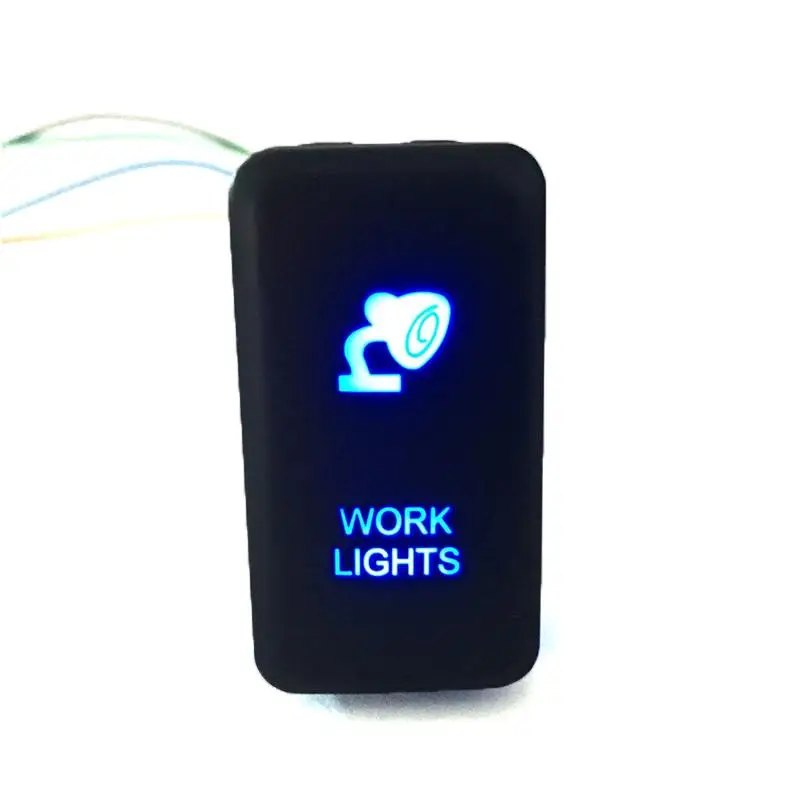 2Pieces Work & Spot Light Push Switch Blue LED Bar for   FJ Cruiser