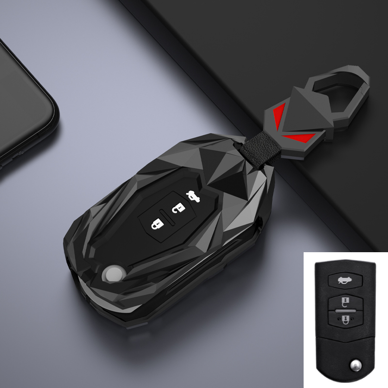 1x Zinc Alloy Silicone Car Key Case Cover for Mazda CX-5 CX5 CX-7 CX7 3 2 6 Atenza CX-9/CX9 MX5 2/3 Button Key Protect Shell - Sf2c51471b0e446ac979565cdfbc70a77w