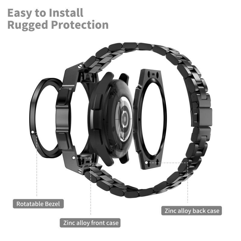 Modification Kit Case For Samsung Galaxy Watch6 Classic 47mm 43mm Stainles Steel Metal Strap Bracelet Galaxy6Classic Rubber Band