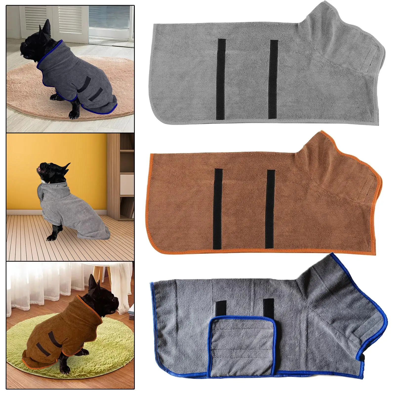 Soft Dog Drying Coat, Drying Fibre Robe for Pet Cat Puppy Rain Swim Beach