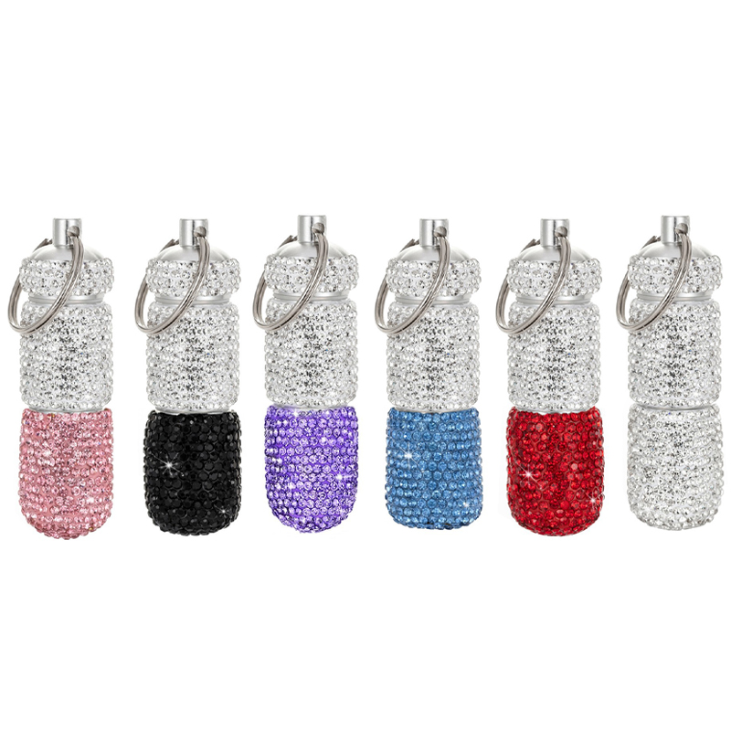 Best of Fine Workmanship Full Rhinestone Zinc Alloy Medicine Bottle Pill Box Tablet Holder Sparkling Pill Box Mini Pill Holder Organizer Reviews & Tips - Image 5