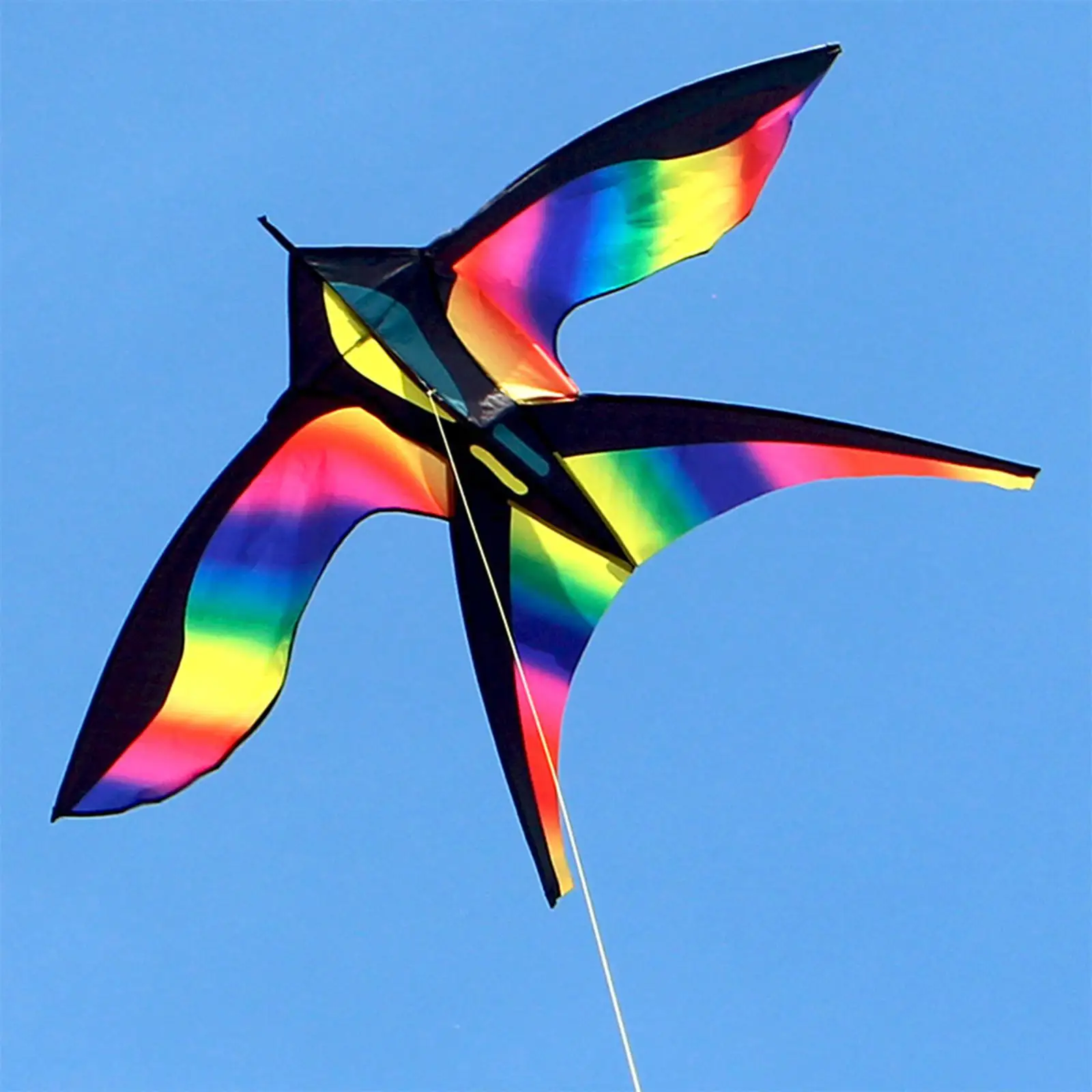 Giant Bird Kite Swallow Kite Single Line with String Huge Wingspan Easy to Fly Rainbow for Toy Beach Games Kids Adults Beginner