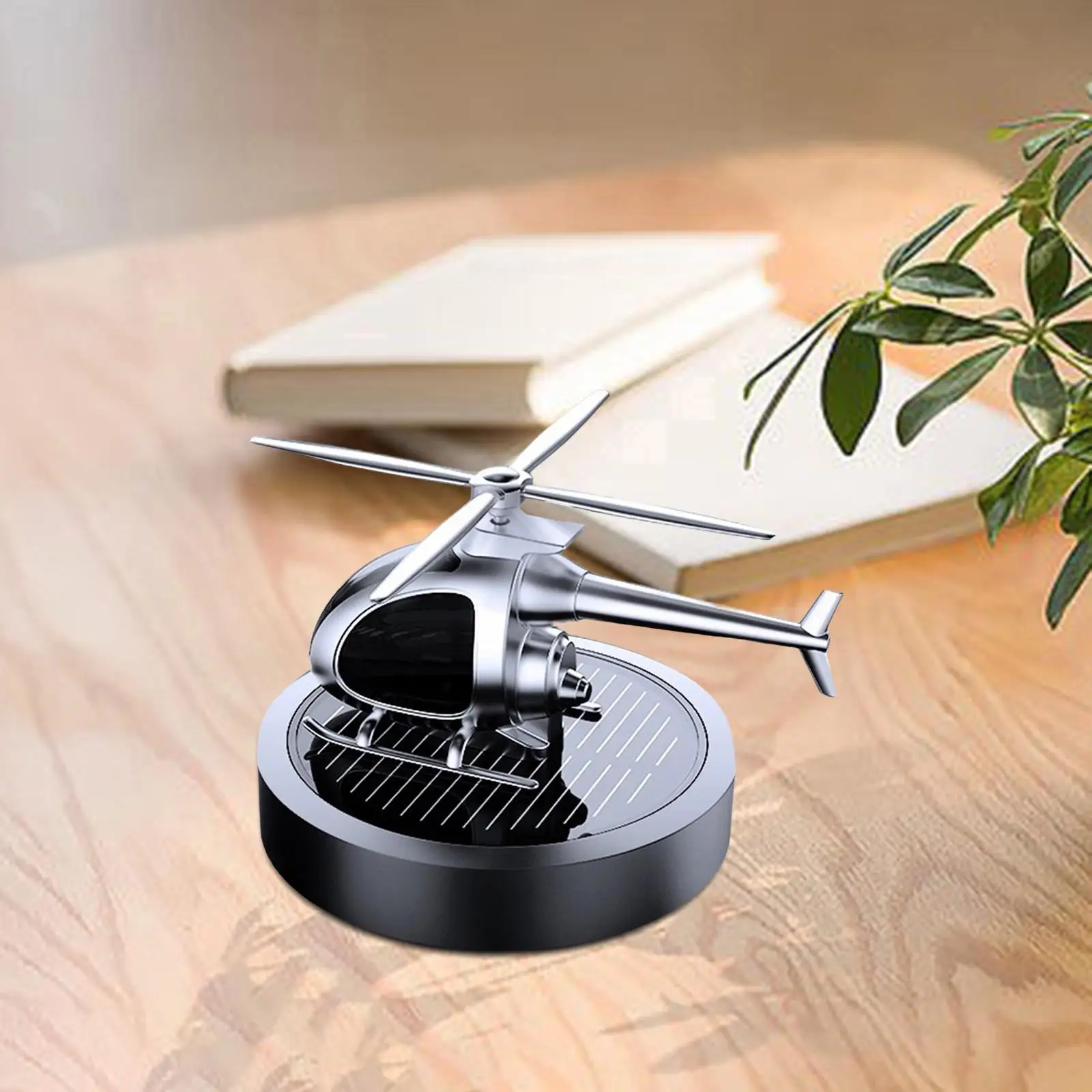 Solar Car Air Freshener Essential Oil Diffuser Helicopter Model Stylish Creative Small for Car Vehicles Office Desk Decoration