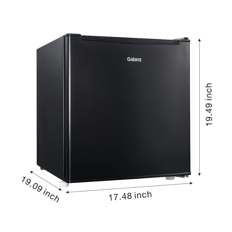 Title 3, Galanz 1.7 Cu ft Single Door Mini Fridge, Black