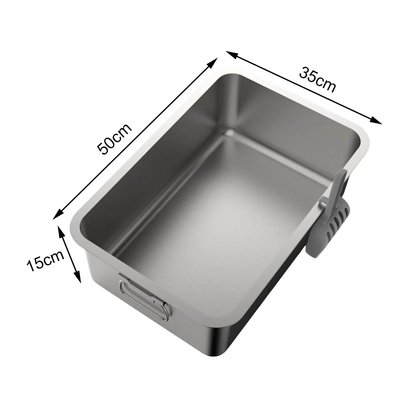 Cat Litter Boxes Indoor Cats Stainless Steel Semi Enclosed with Shovel Durable Pet Bedpan Cat Potty Toilet for Pet Accessories