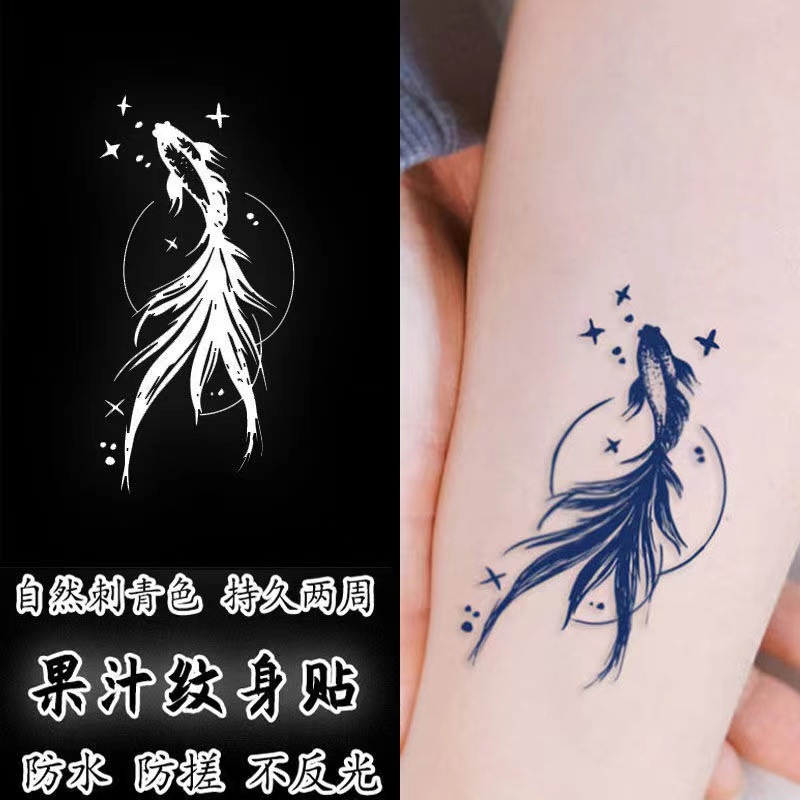 Best of Semi-permanent Waterproof Temporary Tattoo Star Sea Goldfish Wrist Collarbone Sticker Plant Juice Ink Tattoo Realistic Tattoo Reviews & Tips