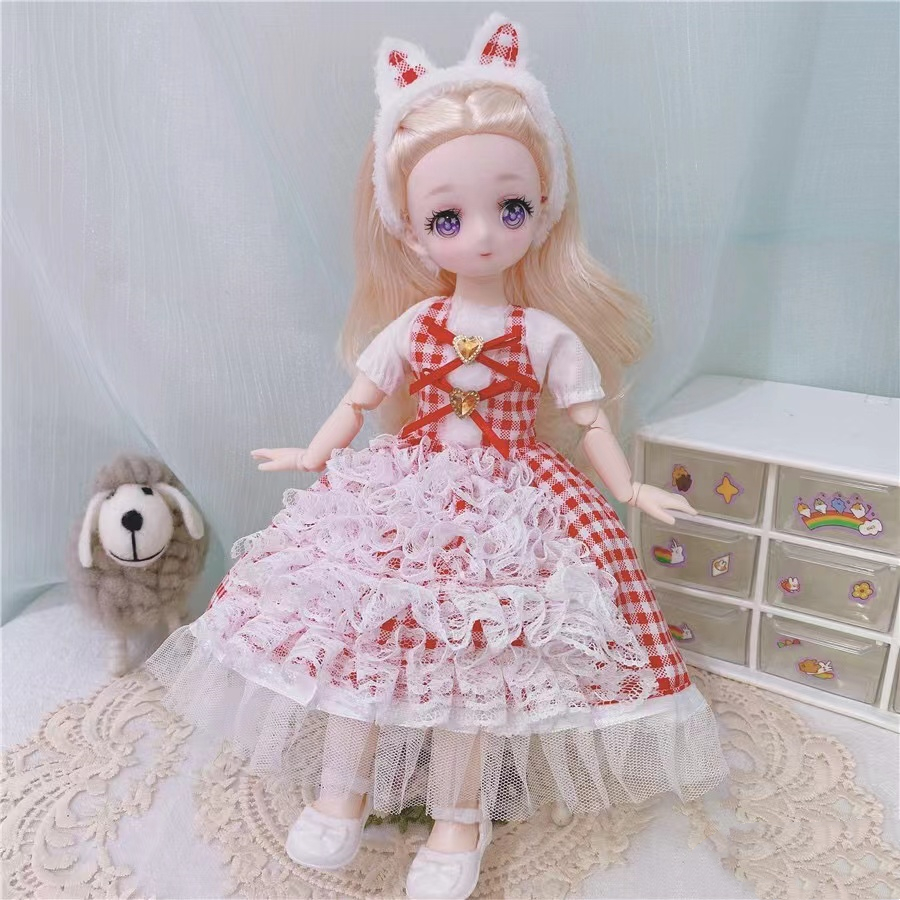 1/6 Kawaii Doll 30cm Cute Blyth Doll Joint Body Fashion BJD Dolls Toys with Dress Shoes Wig Make Up Gifts for Girl pullip