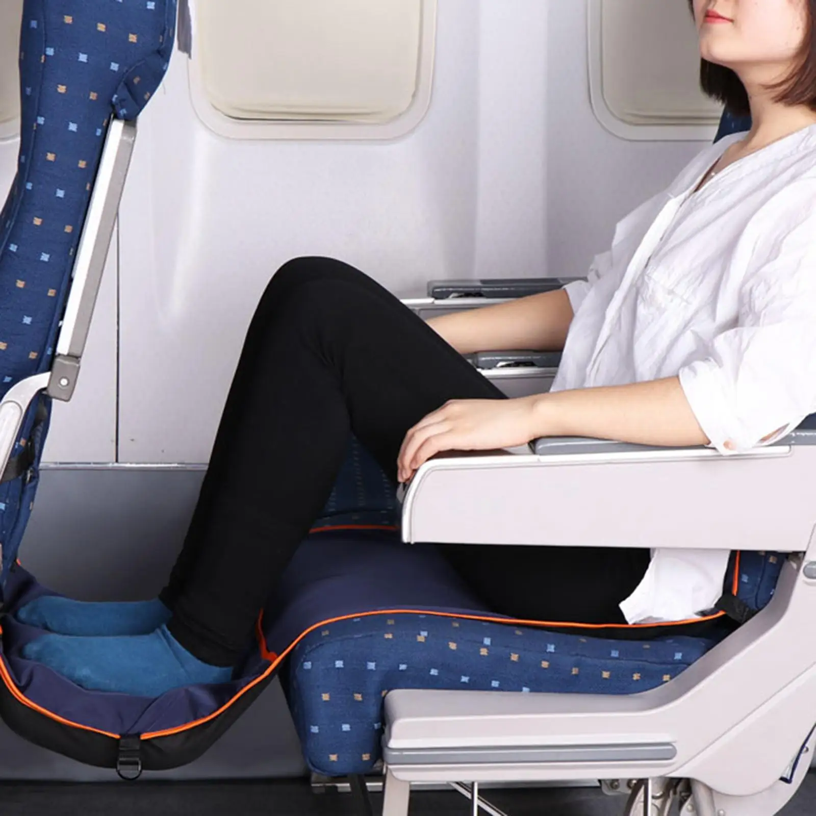 Adjustable Airplane Footrest Hammock Heavy Duty Portable Travel Foot Rest for Travel