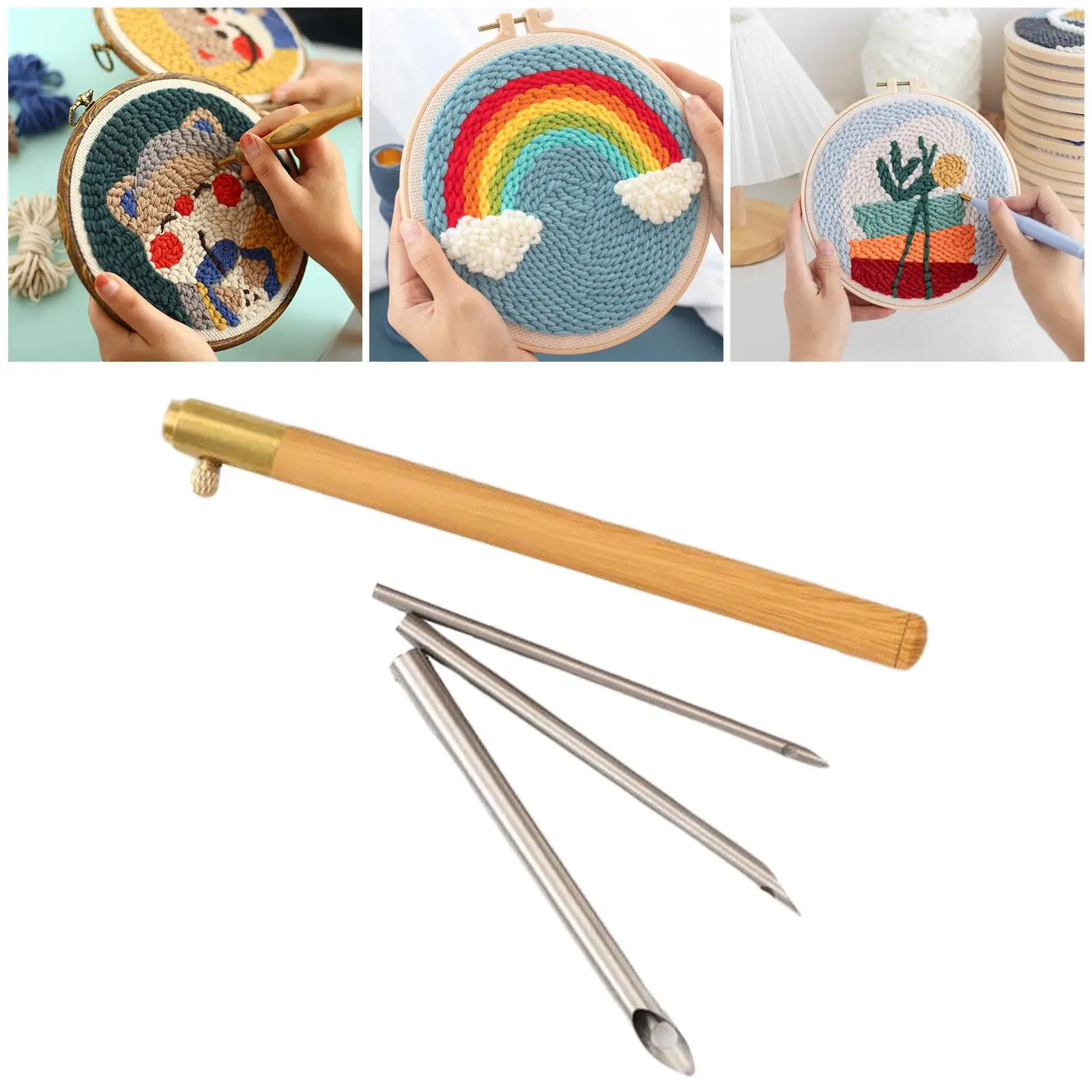 Embroidery Punch Pens Stitchwork Needle Accessories Knitting Sewing Crafting Embellishment Rug DIY Craft Stitching Applique