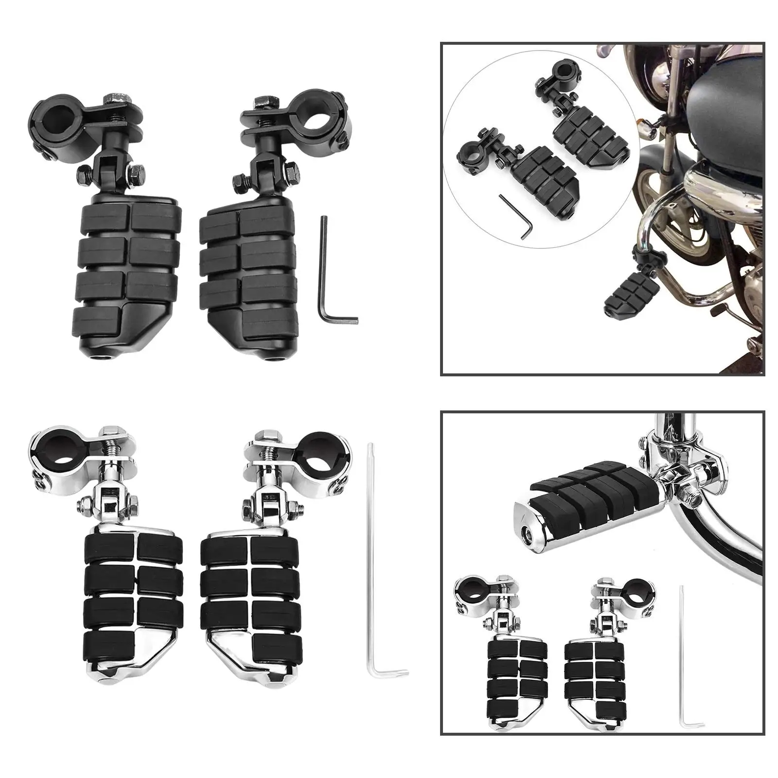 1 Pair Motorcycle Modified Foot Pegs Left Right Strong Replacement Foot Rest