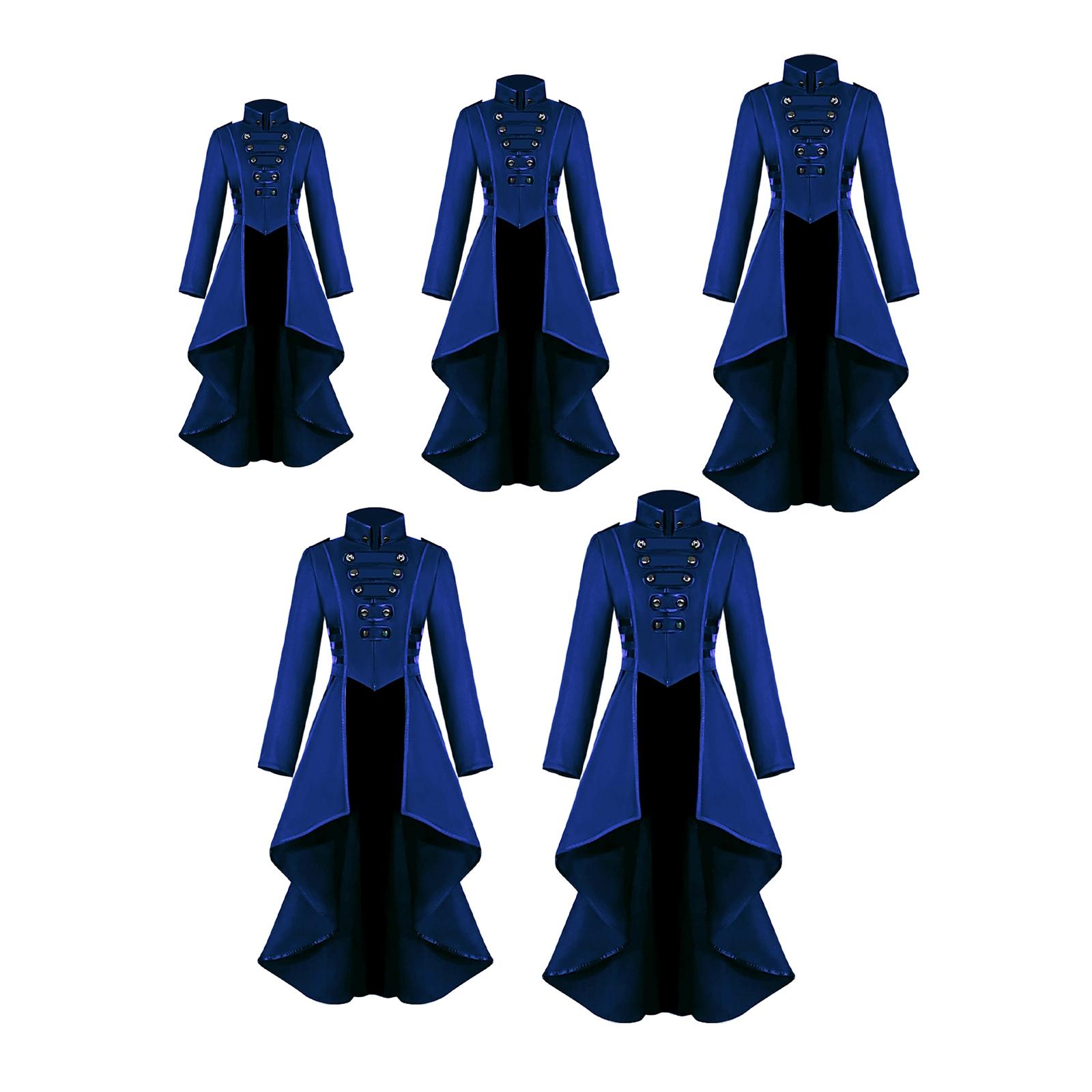 Retro Style Medieval Gothic Tailcoat Steampunk Trench Coat Irregular Hem Jacket Victorian Halloween Wedding Costume Outwear Suit