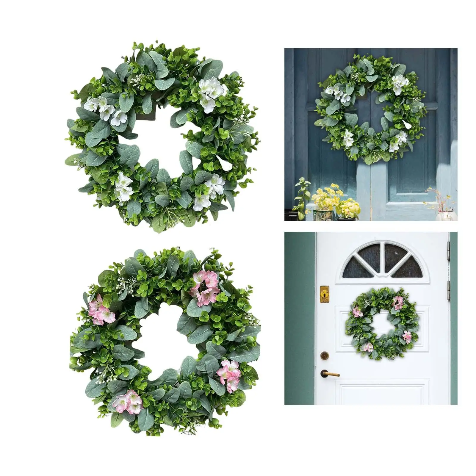 Floral Wreath 16.54 inch Hanging Garland for Spring Summer Fall Winter Garland for Home Decor Gift