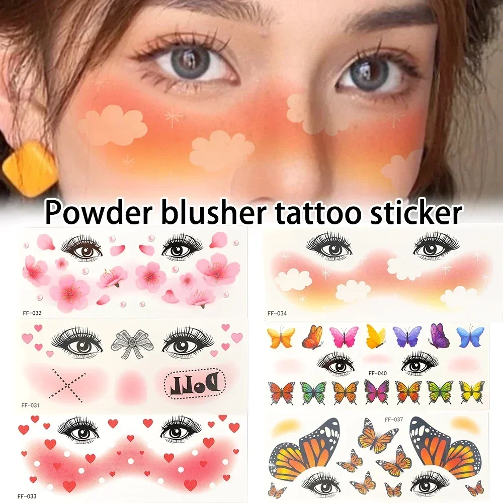 Best of Blush Face Tattoo Stick No Irritation Disposable Cute Blusher Love Sweet Decorative Stickers Environmentally Waterproof Tattoos Reviews & Tips - Image 2