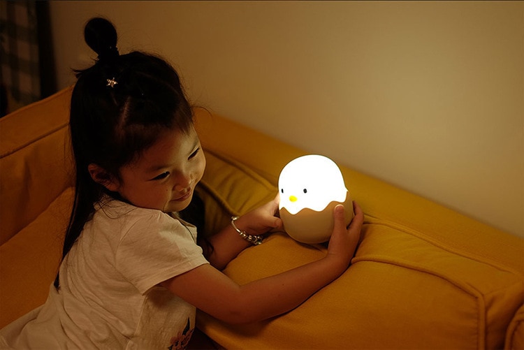 Duck Silicone Night Light for Children With Timer Usb Rechargeable Dimming Touch Lamp Sleeping Bedroom Cartoon Animal Decor Gift