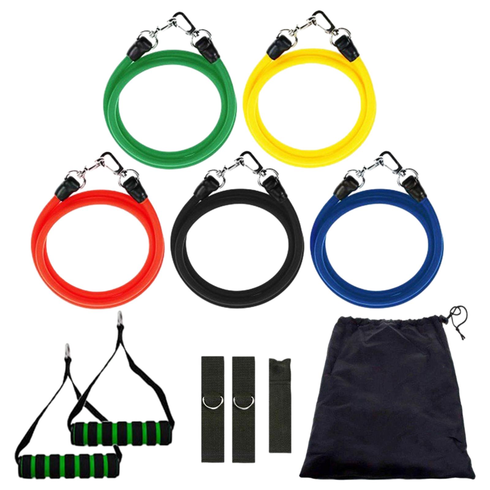 11pcs Training Resistance Tapes Set Fitness Belt Elastic Tubes Tension Rope