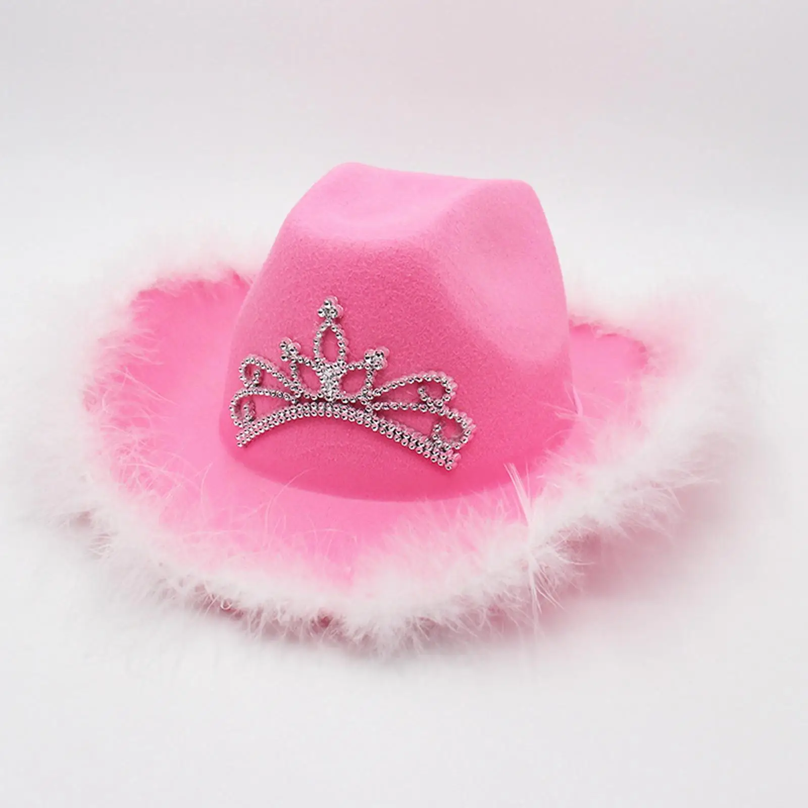 Crown Pink and White  Hats with Sequin Star  Feather for Party Fancy Dress Props Carnival Cosplay 