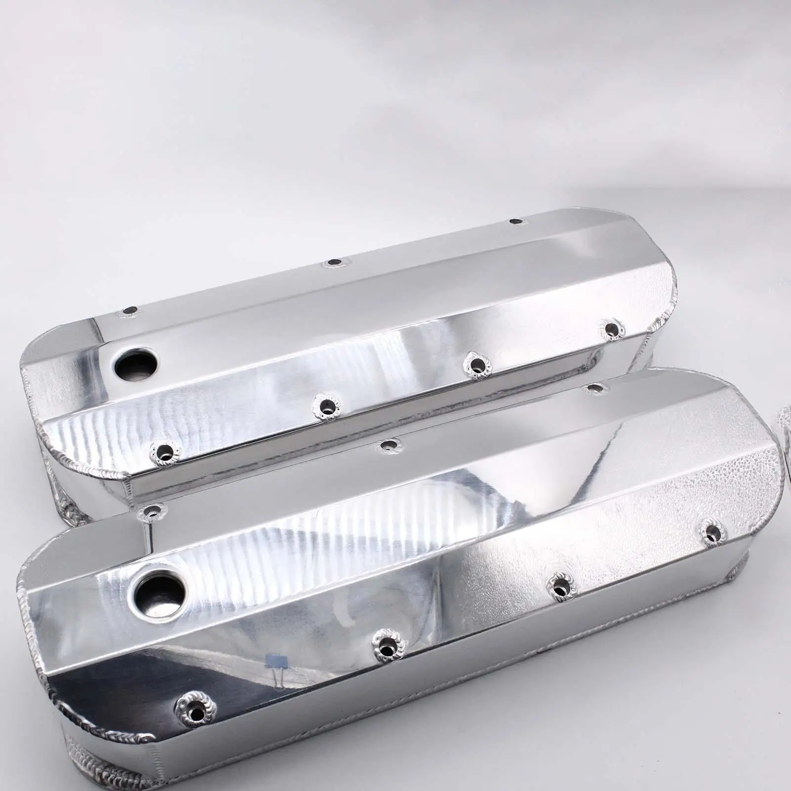 Car Aluminum Valve Covers Polished with Bolts with Holes Welded Baffles for Big