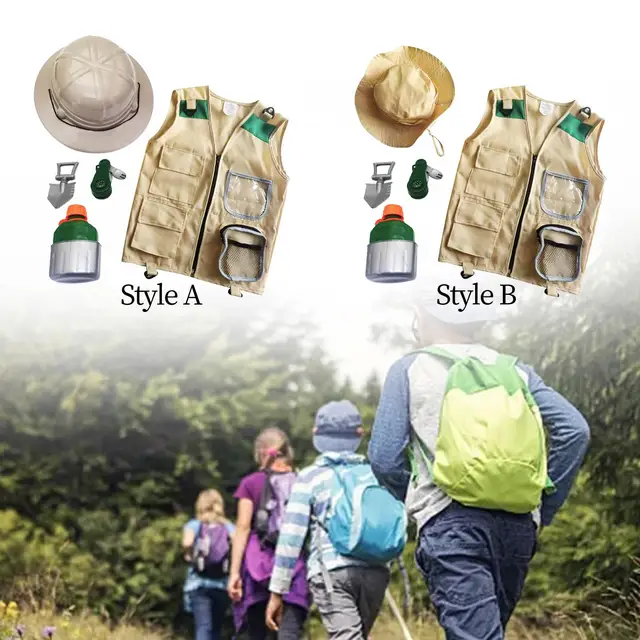 Outdoor Adventure Kits Backyard Costume Washable Cargo Vest Kids