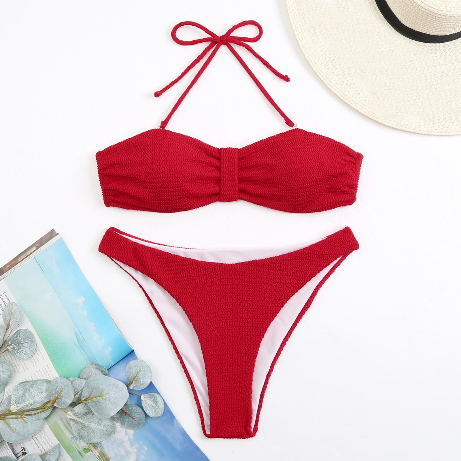 Swimsuit Bandeau Adjustable Set Bandage Brazilian Swimwear Thong Biquinis Summer Beach Wear Swimming Micro Bikinis Beachwear