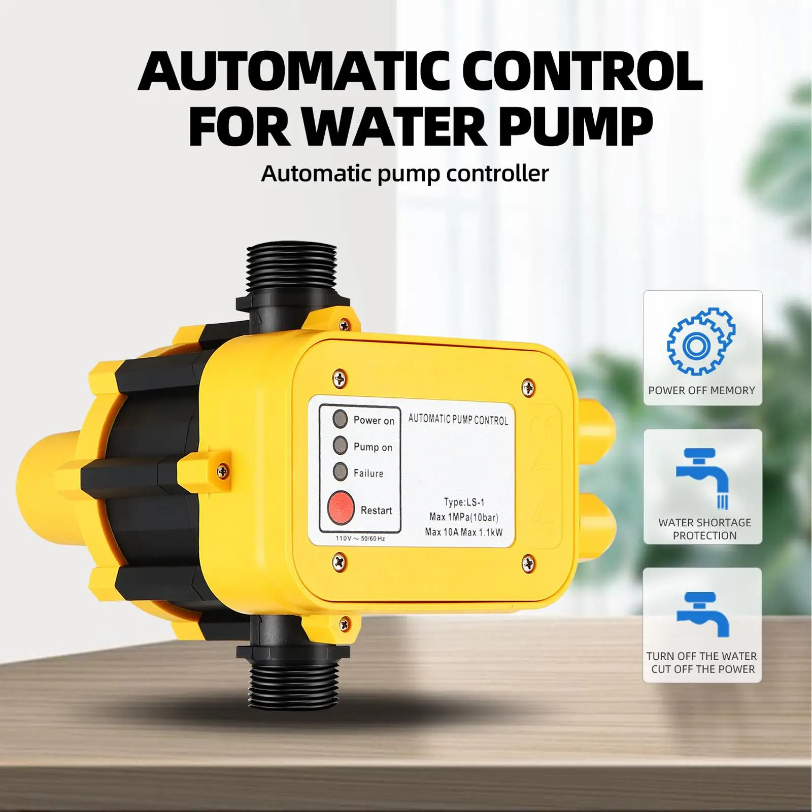 Automatic Water Pump Pressure Controller Gardening Self Priming 50-60Hz