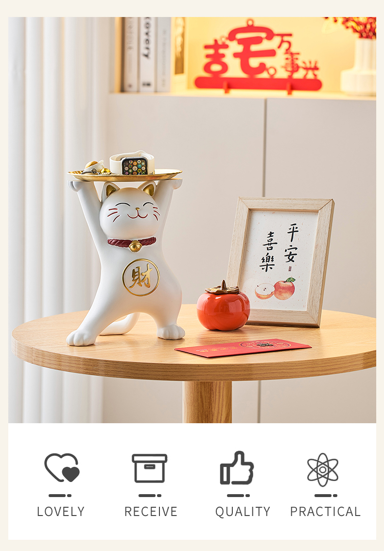 Home Living Decoration Accessories Cute Maneki Neko Storage Tray Inter –  acacuss