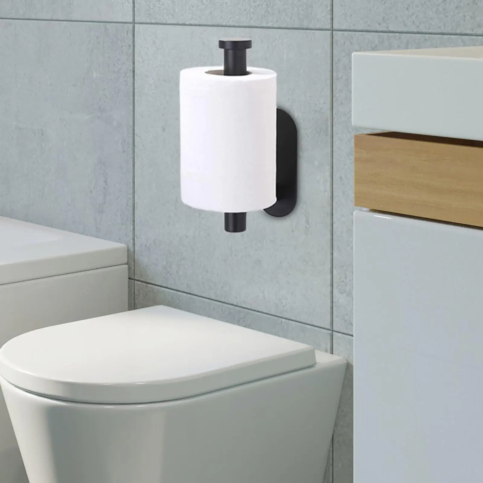 Stainless  Mounted Paper Holder Towel Dispenser Rack Self- under Cabinet Rustproof Hanging Decor  Toilet