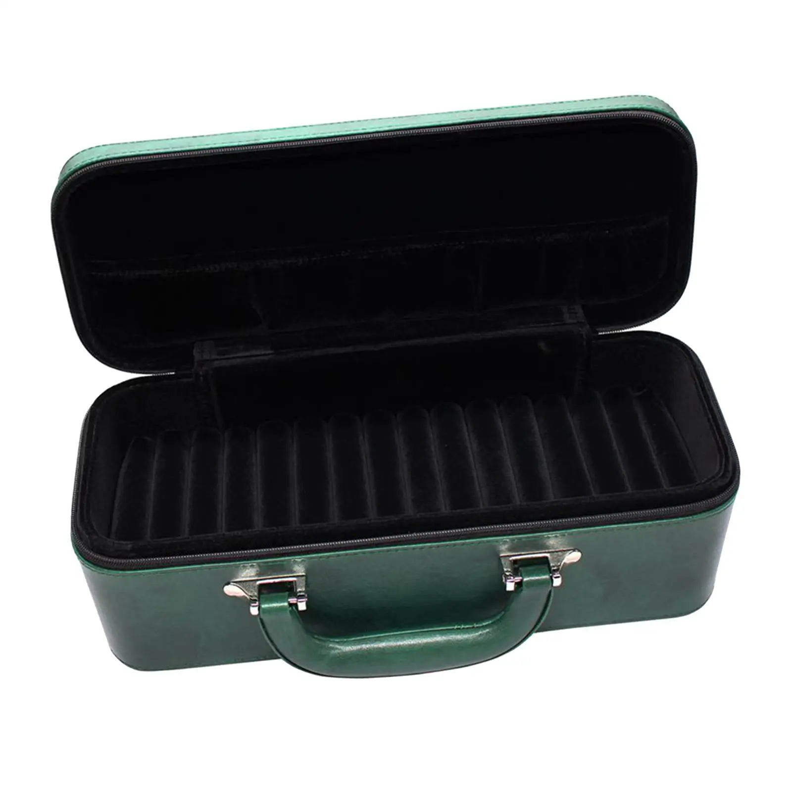 Portable Bangle Box with 15 Slot Inserts, PU Leather Presentation Box Bracelet  Display  Holder Stand