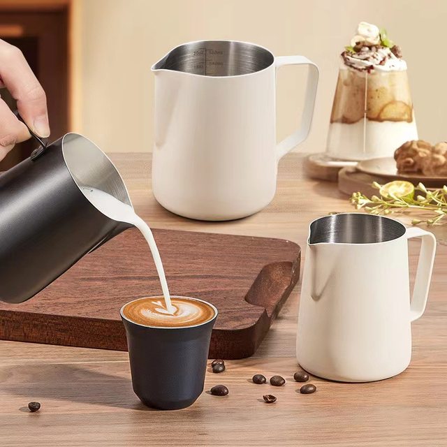 Stainless Steel Milk Frother Mug  Stainless Steel Frothing Pitcher -  Coffee Milk Jug - Aliexpress