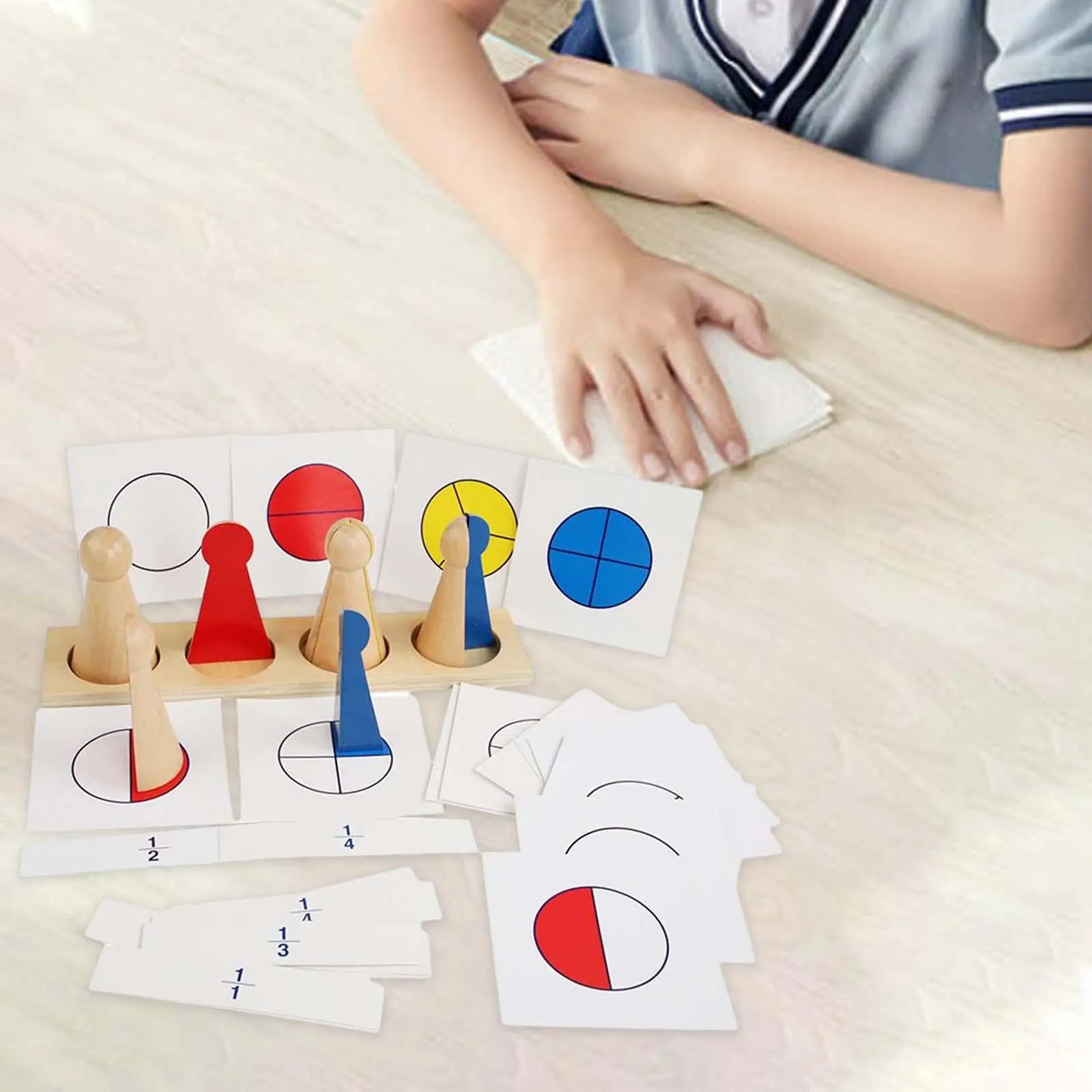 Wooden Montessori Math Manipulatives Preschool Teaching Aids for Girls Boys