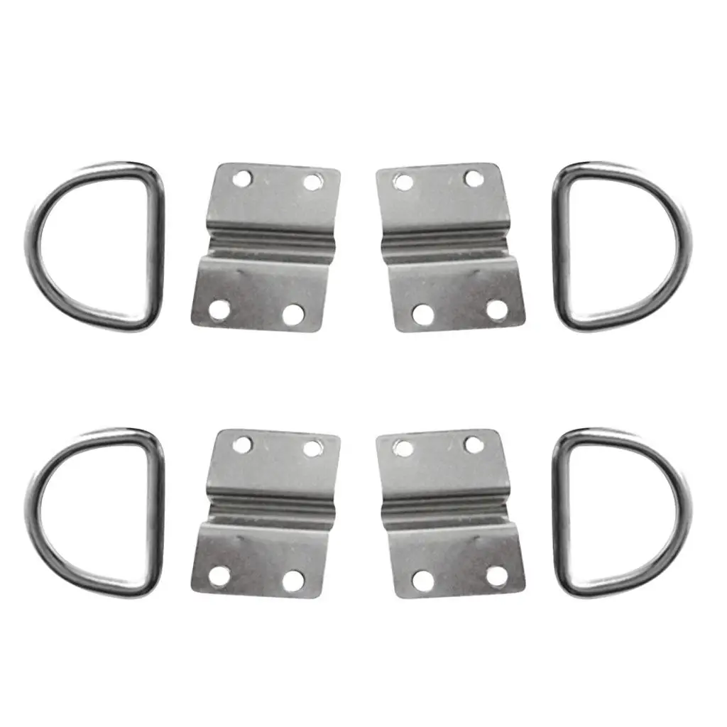 4x Lashing & Staple Cleat for Trailers Horsebox Boat Rope