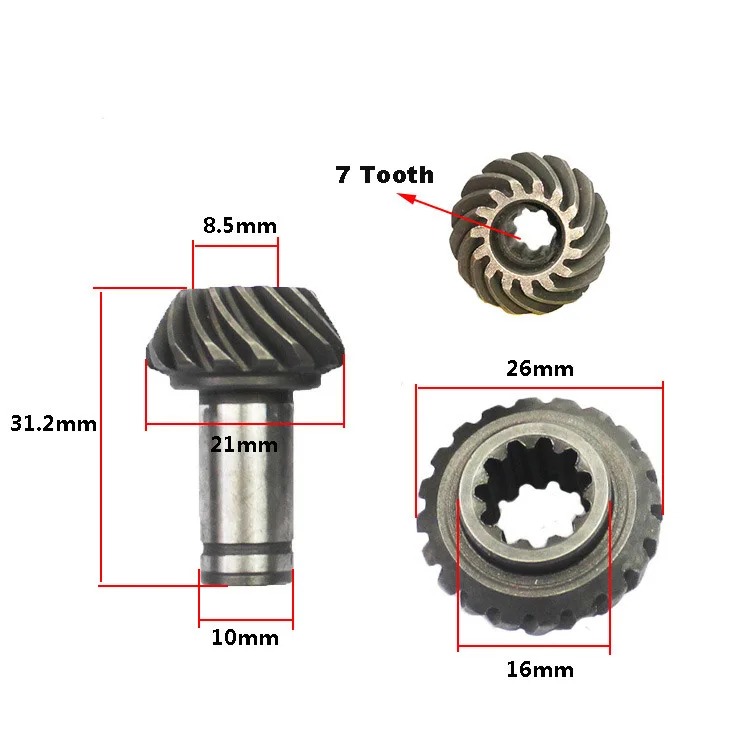 Trimmer Spare Part Trimmer Gear 9 Teeth/7 Teeth/Square Hole Garden Power Tool Simple Installation 0.39x1.24x0.33-inch Dropship