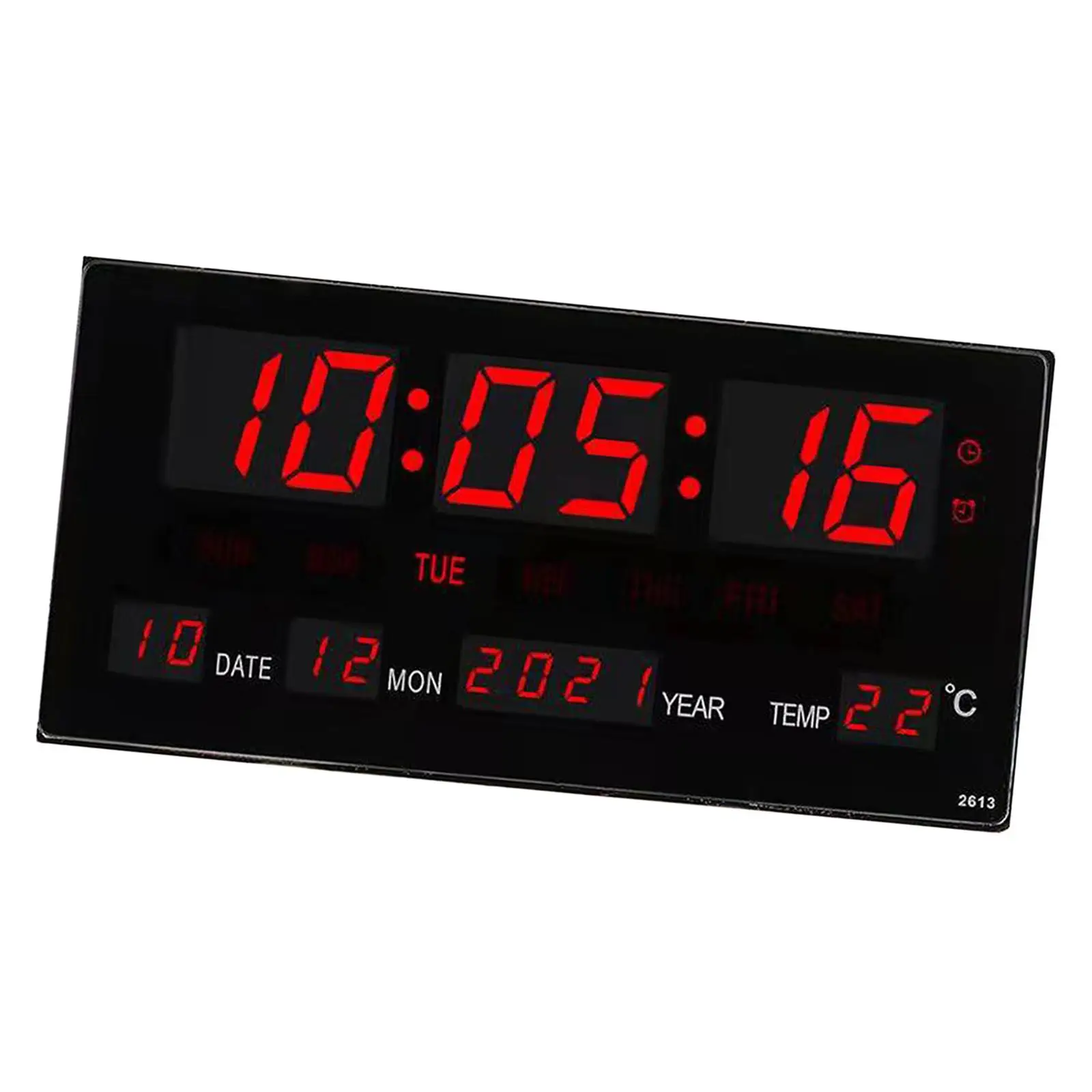 Digital Wall Clock LED Display Alarm Clocks for Restaurant Desk Bedroom Study Room