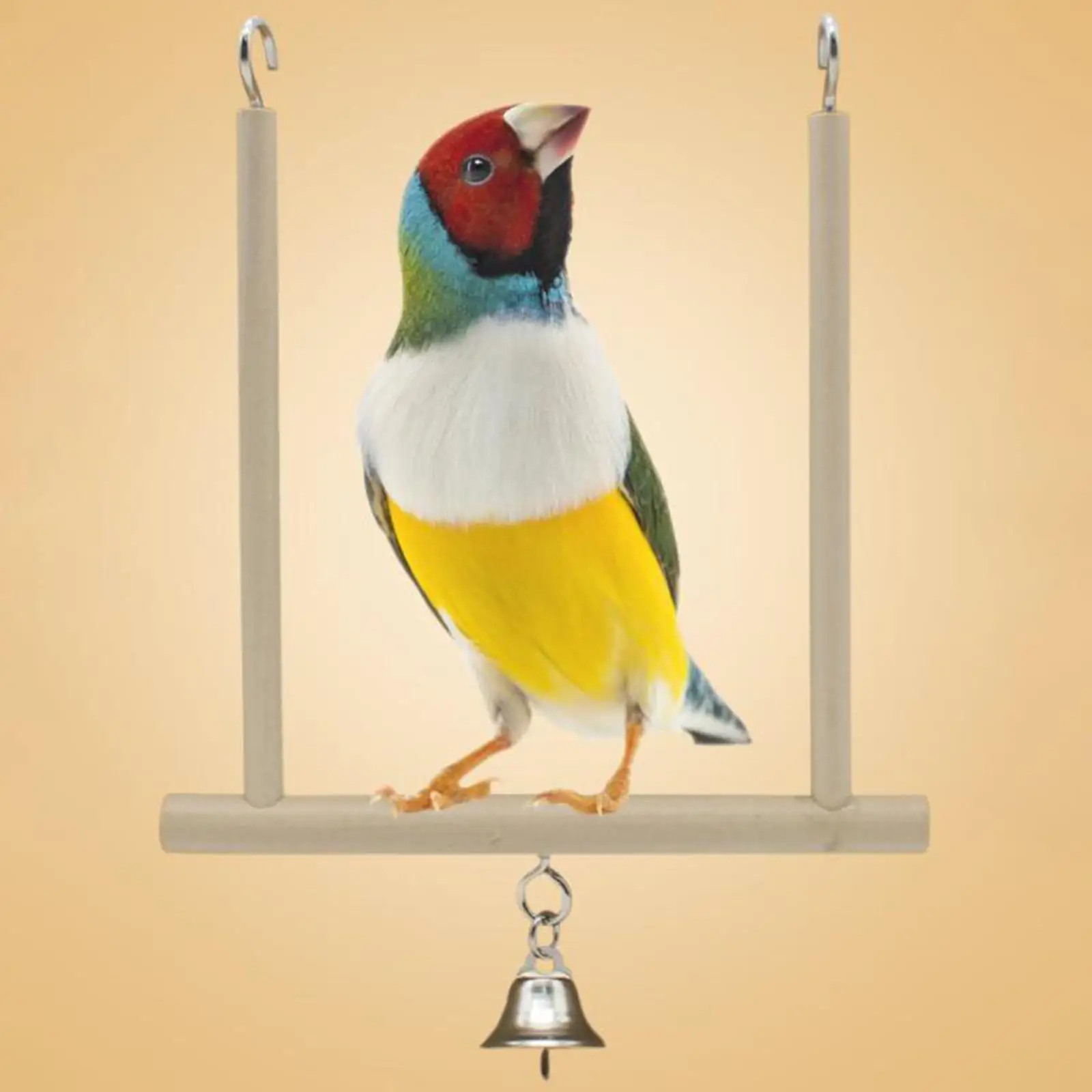  Perch Cage Hanging Toy Natural Wood Stand Parrot Bird Perch Cage Swing Wooden Perch for Macaw Parakeet Finch