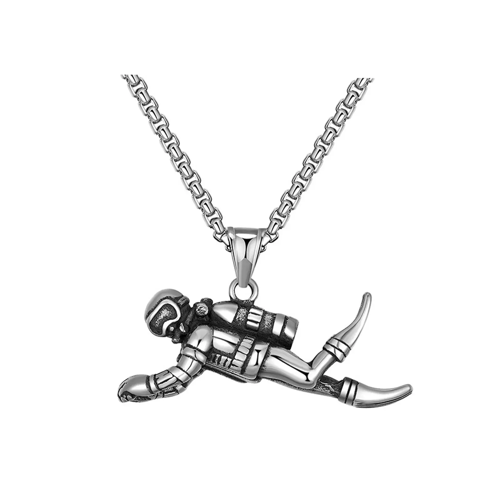 Fashion Diving Frogmen Necklace High Polished for Party Vacation Graduation Teen
